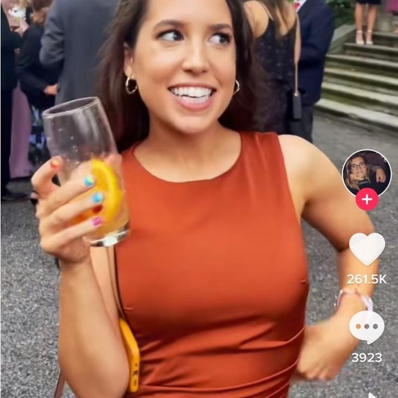 CIRCE MINI DRESS IN COPPER NBD - Picture 3 of 6